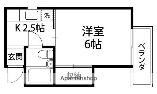 プラウド弥生(1K/3階)の間取り写真