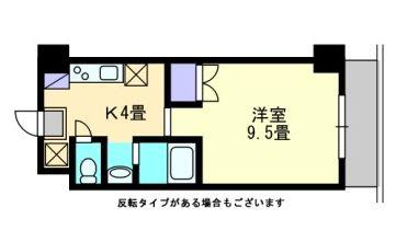 西町ロイヤルスクエア(1K/3階)の間取り写真