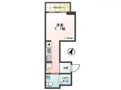 GLANZ赤塚(ワンルーム/3階)の間取り写真