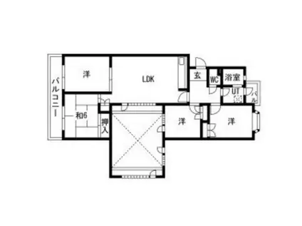 アーバンドエル猪高台(4LDK/1階)の間取り写真