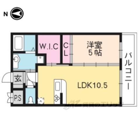 ビクトワール京都河原町(1LDK/2階)の間取り写真