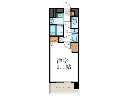 フォース三条(1K/5階)の間取り写真