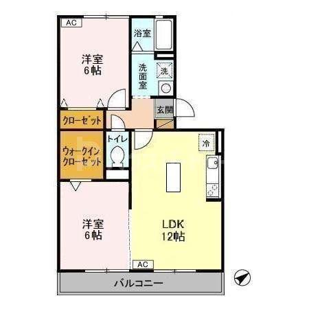 グリーンヴァレー葉山(3DK/2階)の間取り写真
