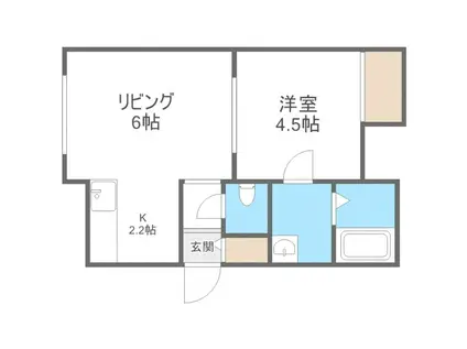 ライズ714(1LDK/1階)の間取り写真