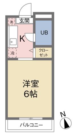 アルペンみの(ワンルーム/3階)の間取り写真