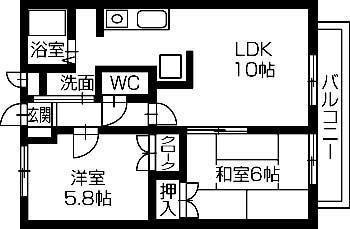 エクセレントK(2LDK/2階)の間取り写真