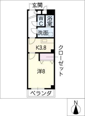 プレミール御器所(1K/3階)の間取り写真