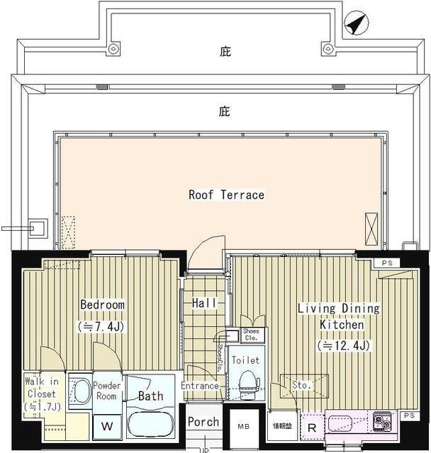 PRIME URBAN 東中野 COURT(1LDK/6階)の間取り写真