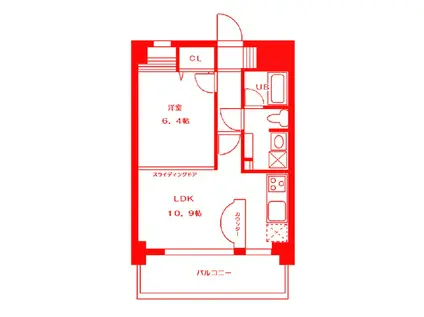 アールケプラザ横浜III(1LDK/6階)の間取り写真
