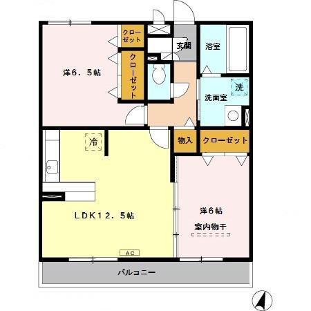 プリムローズI(2LDK/2階)の間取り写真