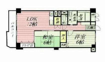 グリーンヒルズ横浜D棟(2LDK/3階)の間取り写真