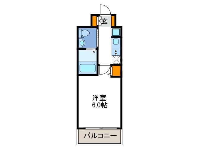 ラクラス阿倍野元町(1K/6階)の間取り写真