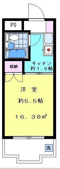 ハイタウン多摩川ナンバー2(1K/4階)の間取り写真