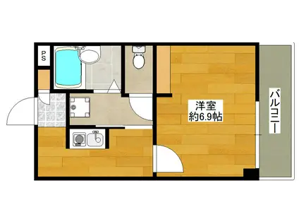 エスポワールミヤビ(1K/3階)の間取り写真