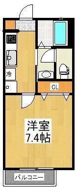 メゾン ド フルール(1K/2階)の間取り写真