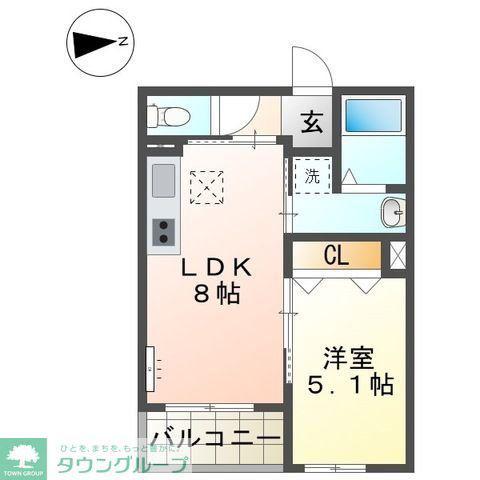 アウローラ本郷町(1LDK/2階)の間取り写真