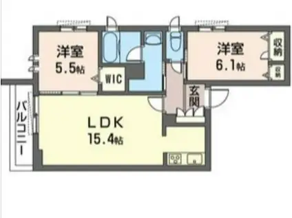 ラッキーヒルズ目白台(2LDK/2階)の間取り写真