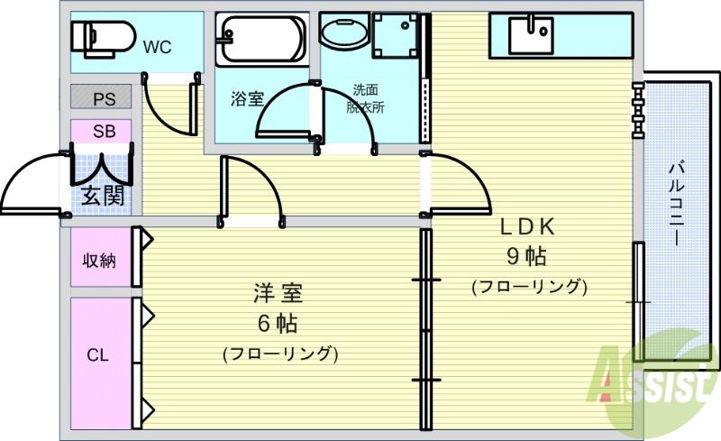 ハイムカトレア(1LDK/1階)の間取り写真