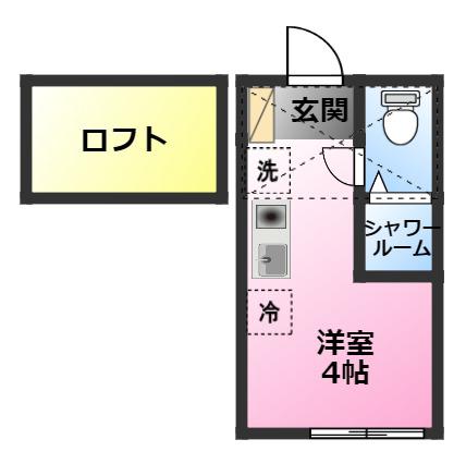 ベルセーヌ元住吉(ワンルーム/1階)の間取り写真
