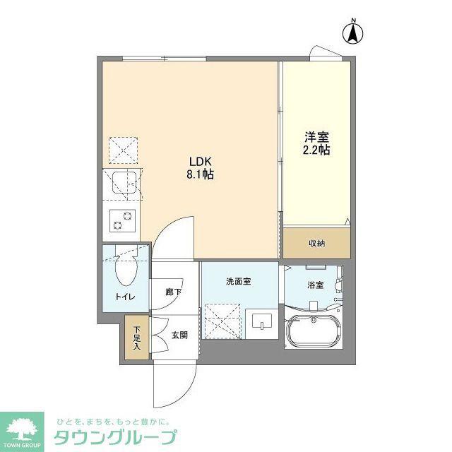 ウェルスクエア八幡山(1LDK/2階)の間取り写真