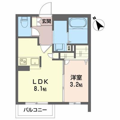 グランパルーデ(1LDK/1階)の間取り写真