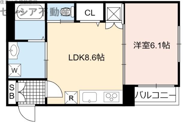 トップヒル森河内(1LDK/2階)の間取り写真