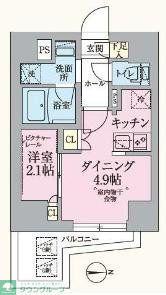 ARKMARK板橋大山(1DK/2階)の間取り写真