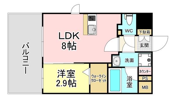 グランフォーレ小倉シティタワー(1LDK/5階)の間取り写真