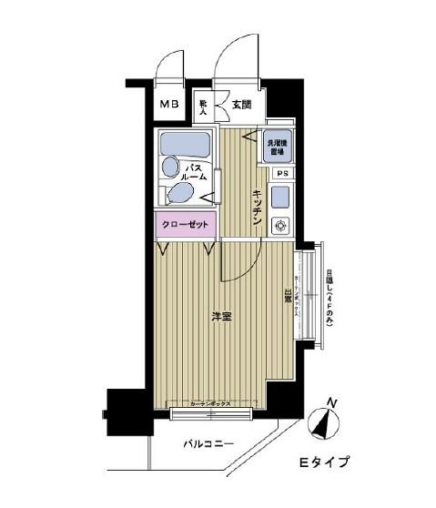 フェニックス笹塚壱番館(1K/2階)の間取り写真