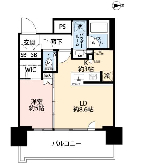 品川イーストシティタワー(1LDK/4階)の間取り写真