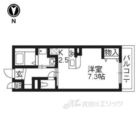 アベニューサイド五条(1K/5階)の間取り写真