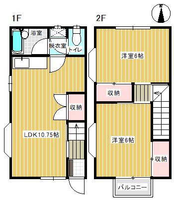 サンパレス21(2LDK/1階)の間取り写真