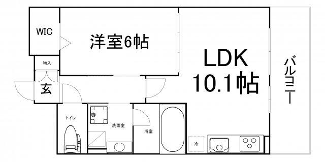 ル・セル上町台(1LDK/2階)の間取り写真