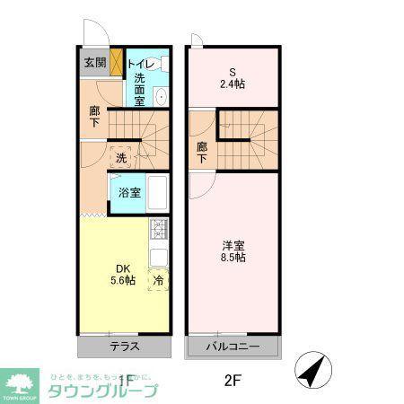 キューブ中妻(1SDK/1階)の間取り写真