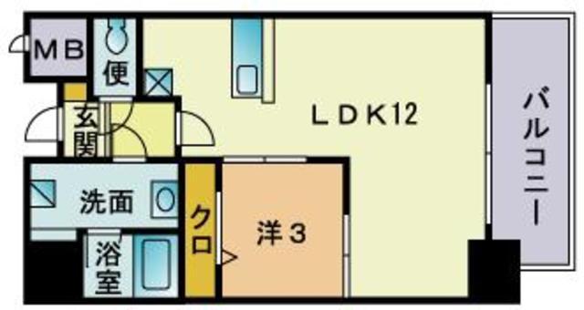 MAIZURU BAY MID SQUARE(1LDK/4階)の間取り写真