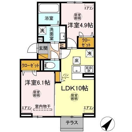 パストラル(2LDK/1階)の間取り写真