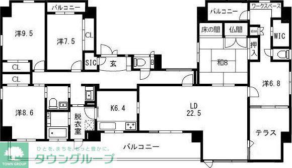 セイザンコート(5LDK/5階)の間取り写真