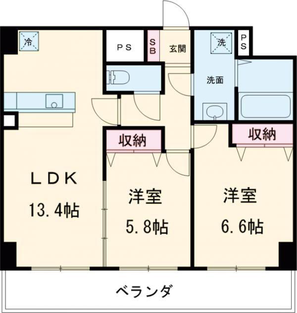クラティオ(2LDK/1階)の間取り写真