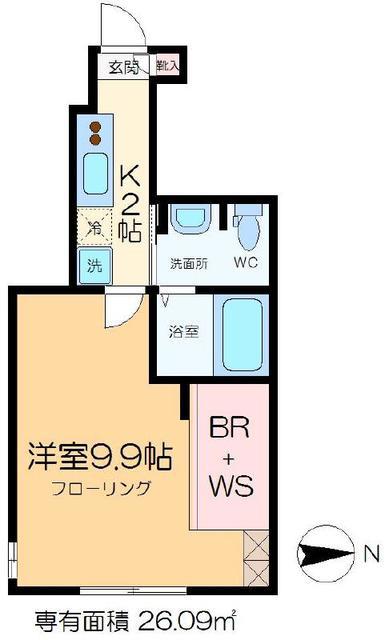 ラフィーネ北小岩(1K/1階)の間取り写真