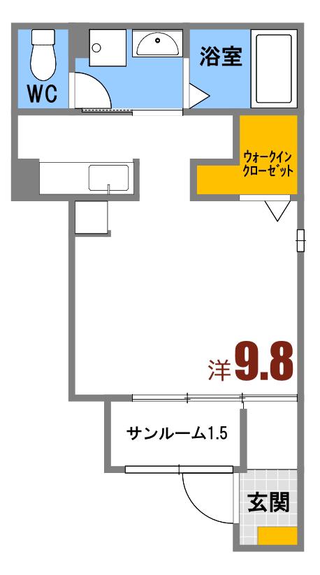 サニーガーデンY(ワンルーム/1階)の間取り写真