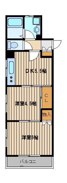 豊玉屋ビル(2DK/3階)の間取り写真