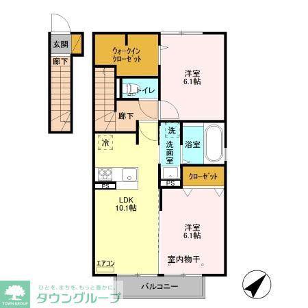 メゾンド・グローリー(2LDK/2階)の間取り写真