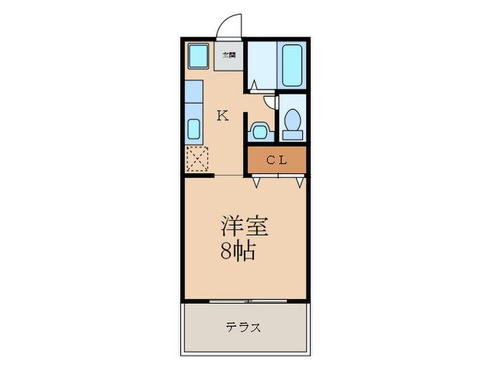 ビーラインHAYAMA(1K/2階)の間取り写真