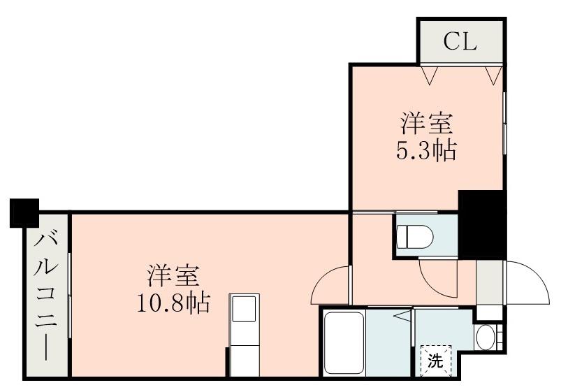 サムティ鹿児島駅前ベイサイドII(1LDK/2階)の間取り写真