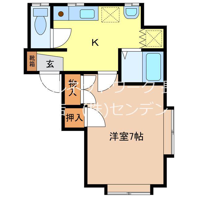 SANDY・MINT(1K/1階)の間取り写真