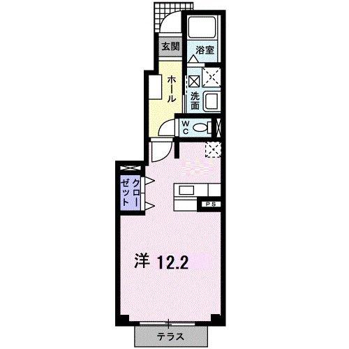 フォレストヒルズ2号館(ワンルーム/1階)の間取り写真