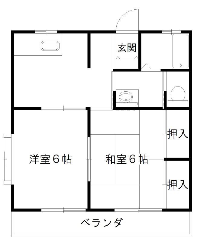 鈴の木ハイツ(2DK/2階)の間取り写真