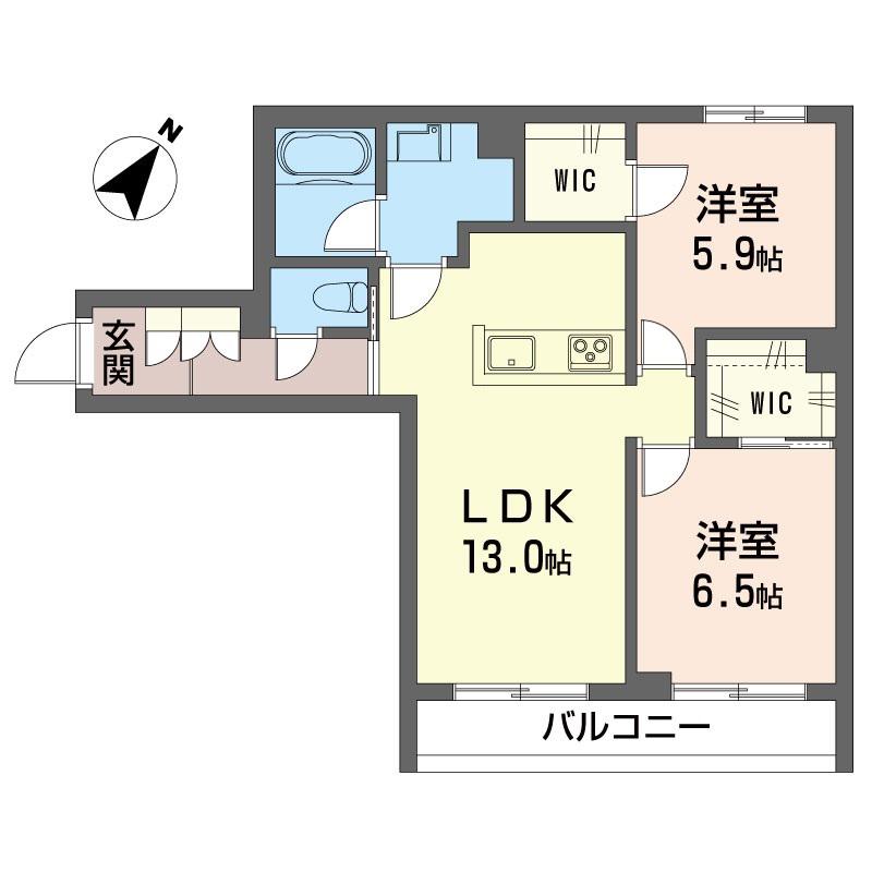 シャーメゾン坂の台II(2LDK/2階)の間取り写真