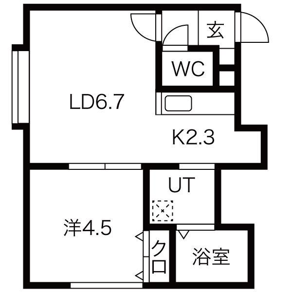 URIZUN.APT(1DK/1階)の間取り写真
