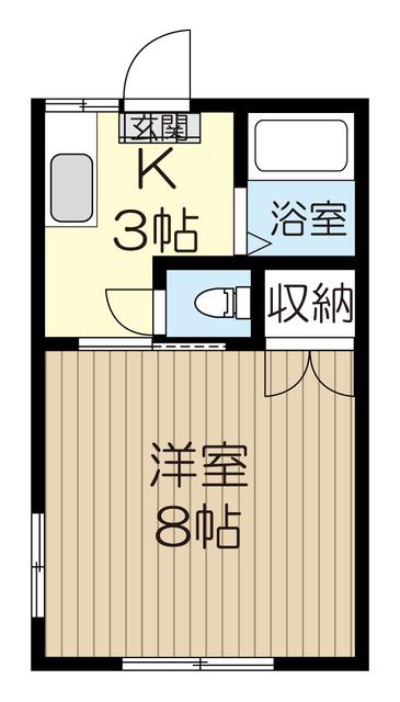 コーポ蘭(1K/2階)の間取り写真